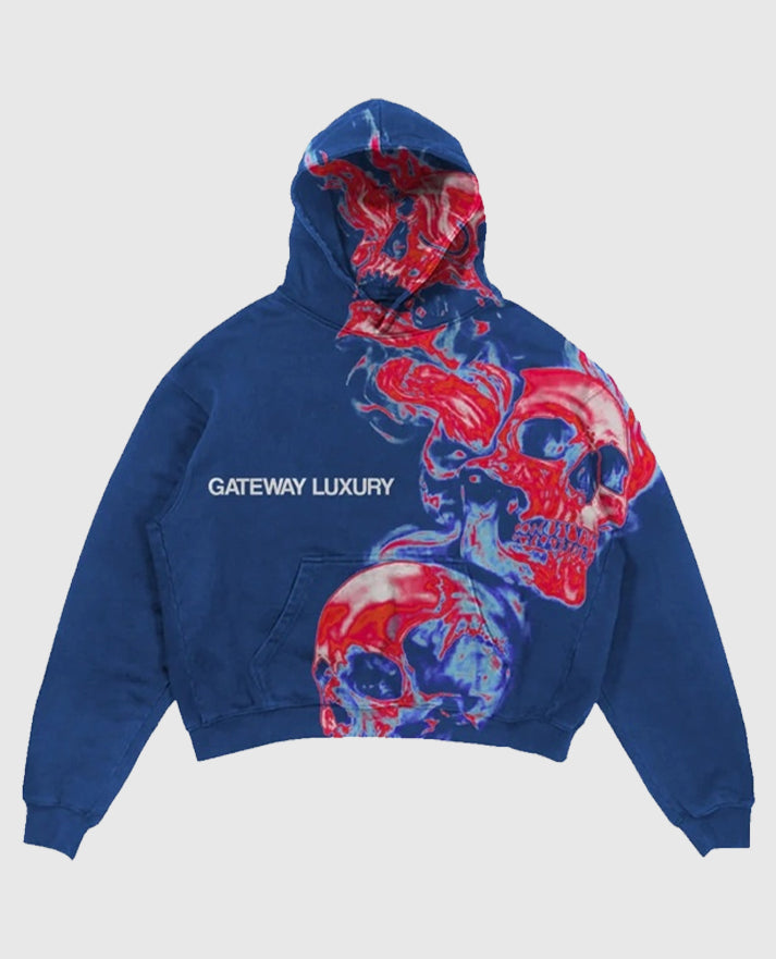 Gateway Luxury Skully Blue  Hoodie