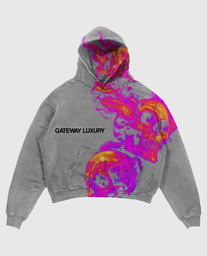 Gateway Luxury Skully Grey  Hoodie