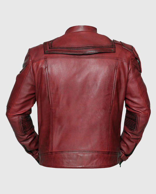 Guardian of the Galaxy Star Lord Maroon Leather Jacket