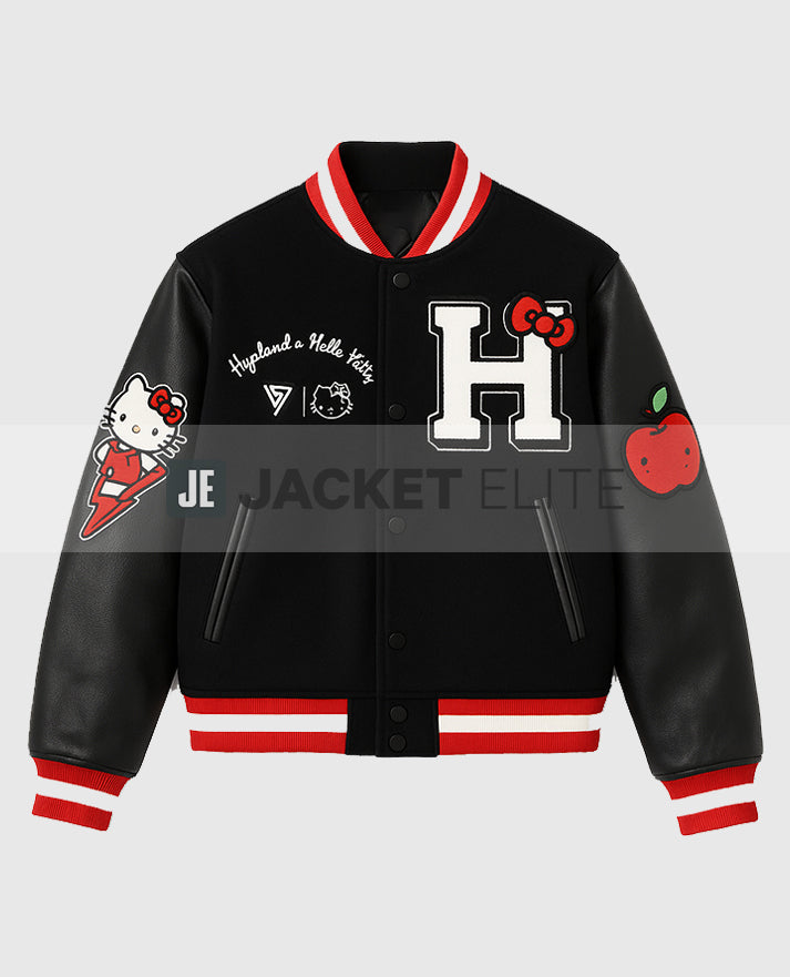 Hello Kitty Black Varsity Jacket