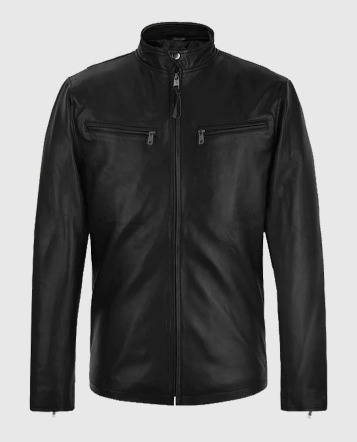 Henry Cavill Black  Leather Jacket