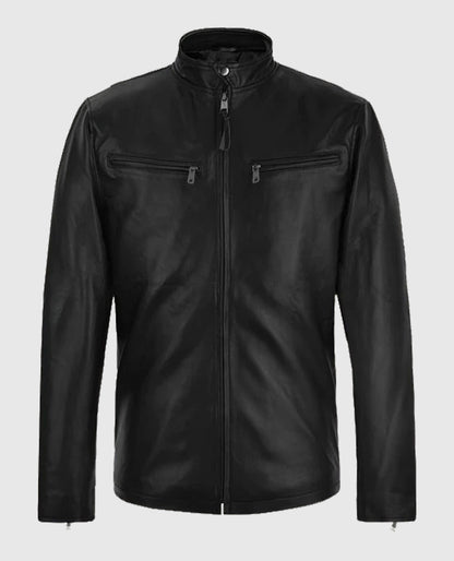 Henry Cavill Black  Leather Jacket