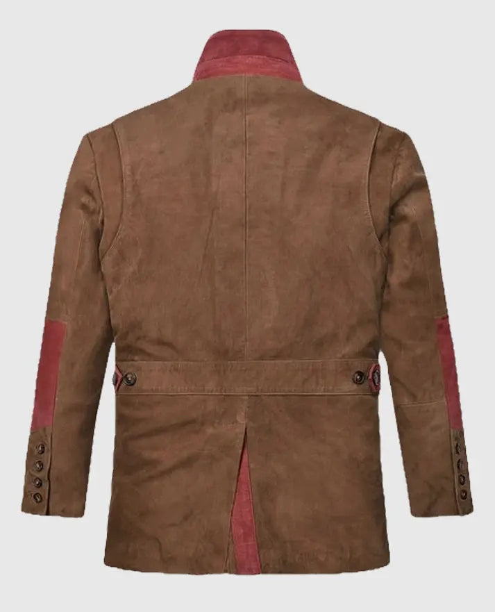 Hickory Suede Leather Safari Blazer For Men