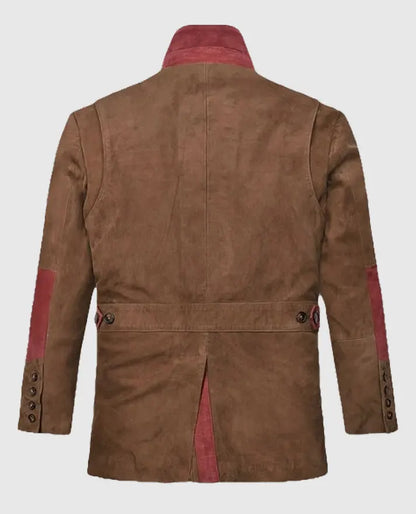 Hickory Suede Leather Safari Blazer For Men