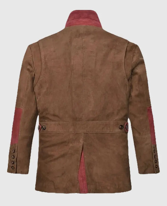 Hickory Suede Leather Safari Blazer For Men