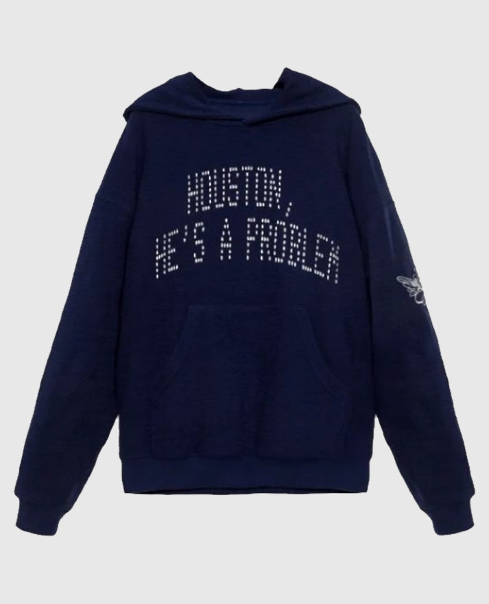 Houston, He’s a Problem Racer Blue Hoodie