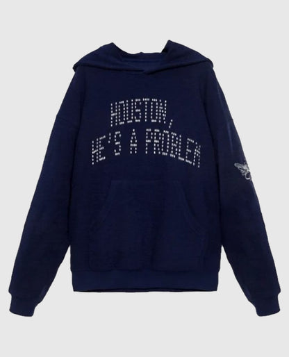 Houston, He’s a Problem Racer Blue Hoodie