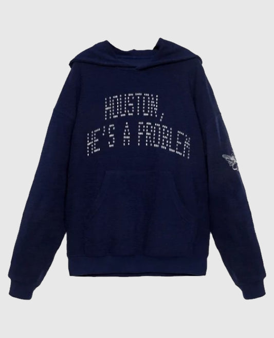 Houston, He’s a Problem Racer Blue Hoodie