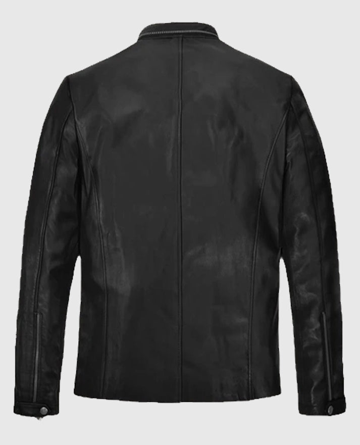 Ian Somerhalder Leather Black Slim fit Jacket
