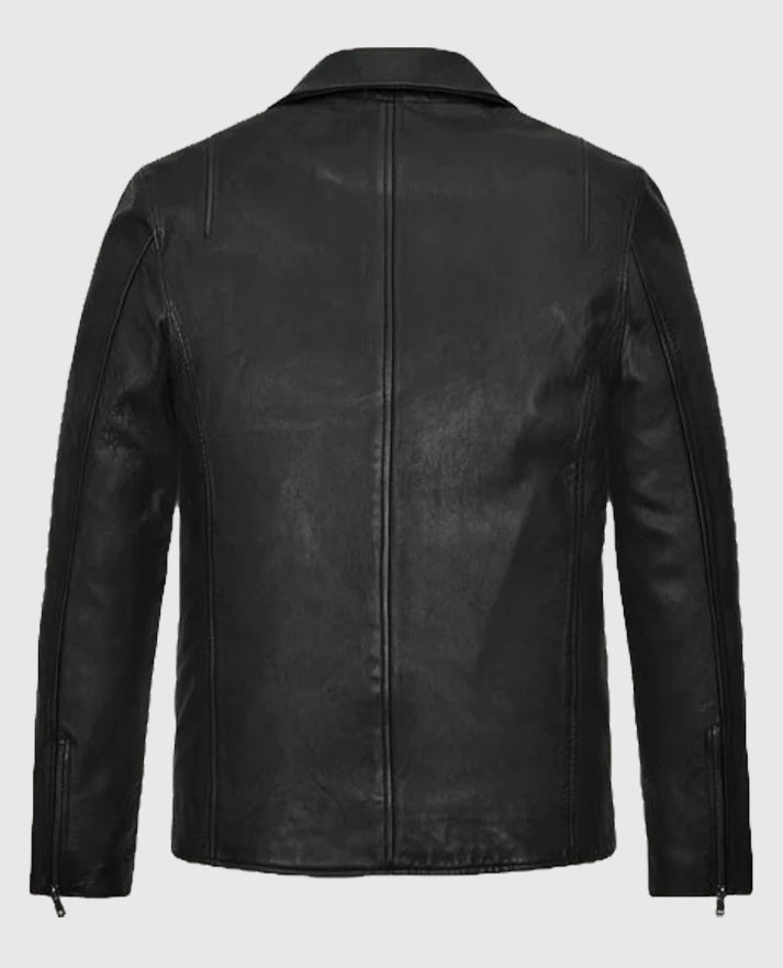 James Franco Black Biker Button Closure Leather Jacket