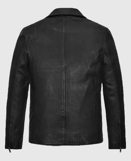 James Franco Black Biker Button Closure Leather Jacket