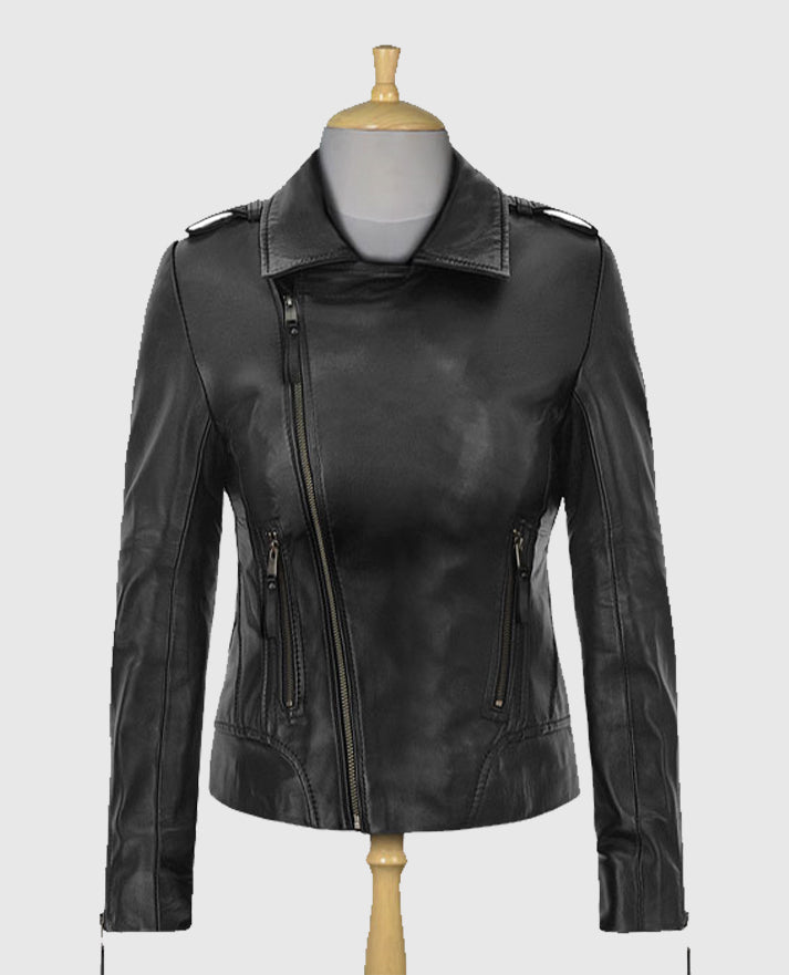 Jennifer Aniston Biker Black Leather Jacket