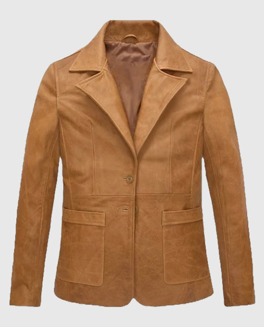 Jennifer Aniston Friends Season 5 Brown Leather Blazer