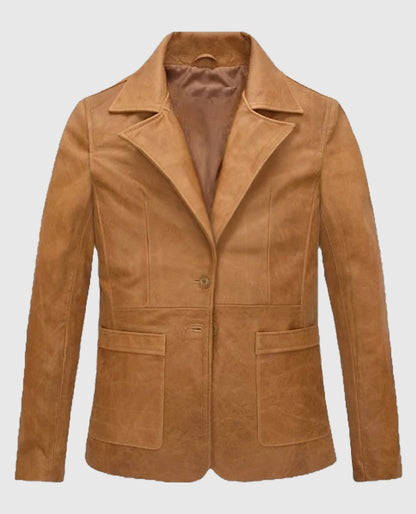 Jennifer Aniston Friends Season 5 Brown Leather Blazer