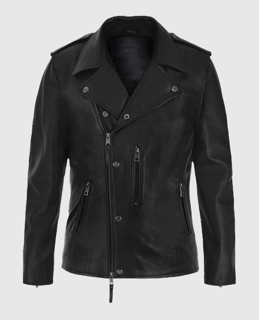 Jim Carrey Black Biker Leather Jacket