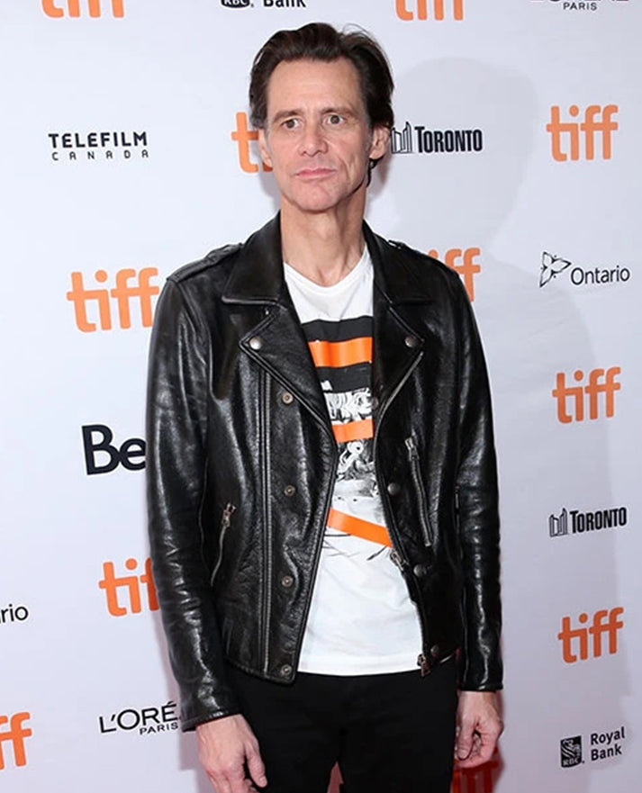 Jim Carrey Black Leather Jacket