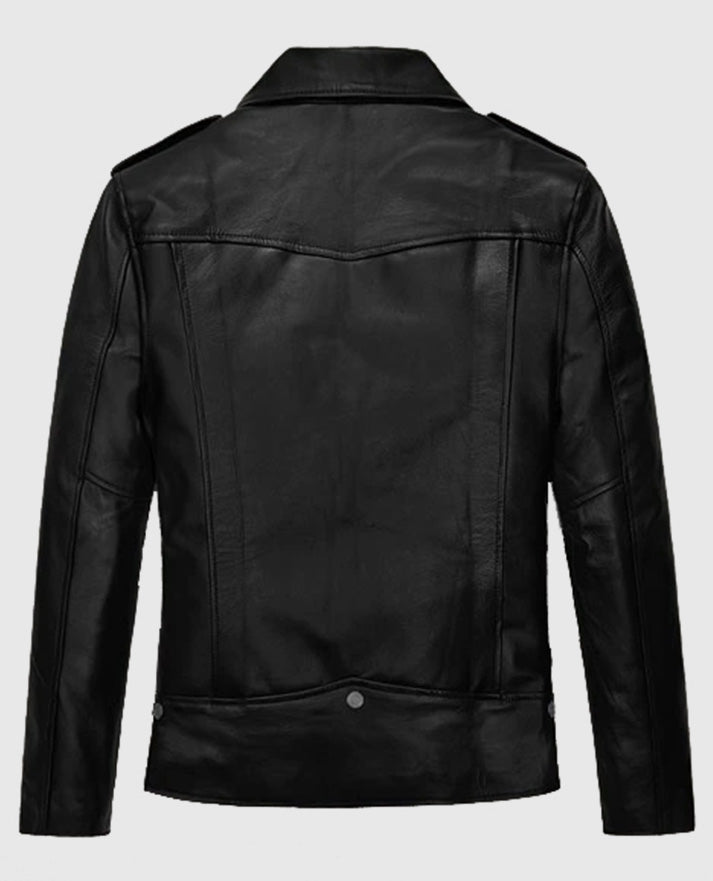 Jimin Biker Black Leather Jacket