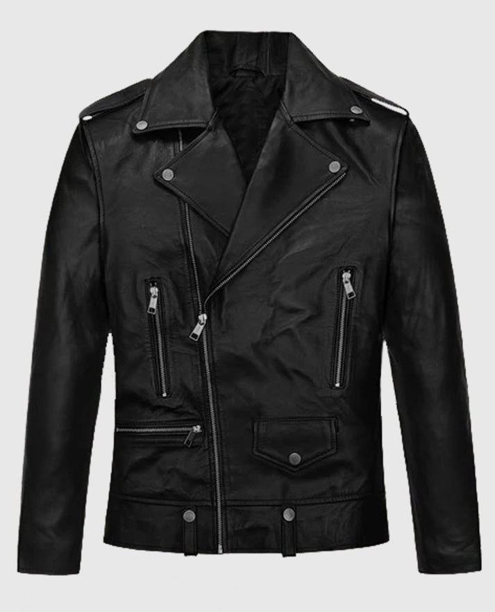 Jimin Black Biker Leather Jacket