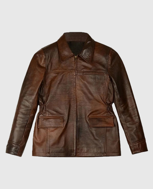 Katniss Hunger Games Brown Leather Jacket
