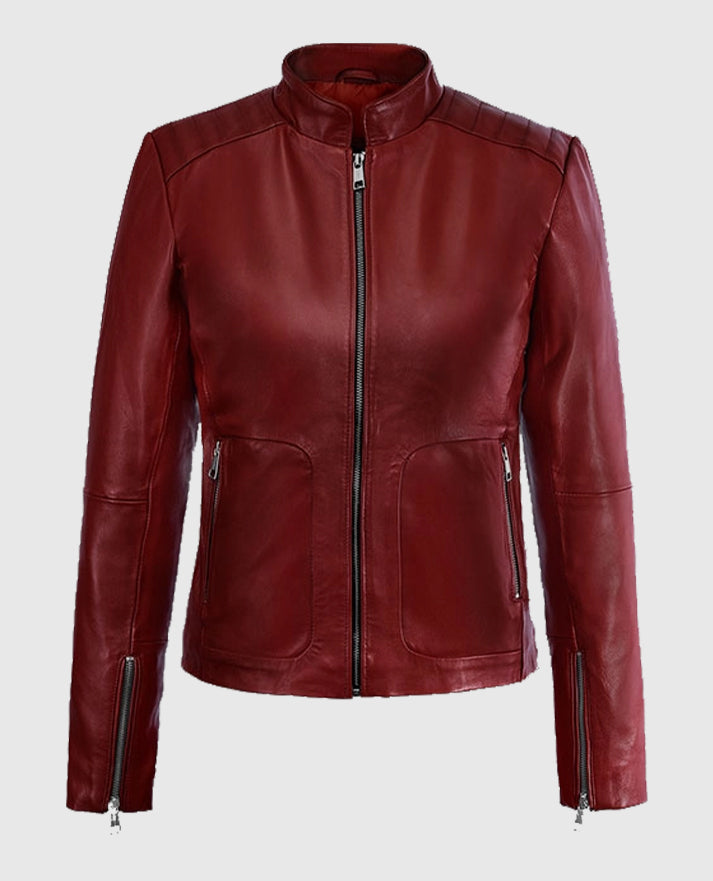 Kaya Scodelario Red Resident Evil Leather Jacket