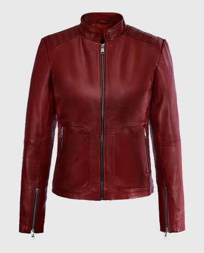 Kaya Scodelario Red Resident Evil Leather Jacket