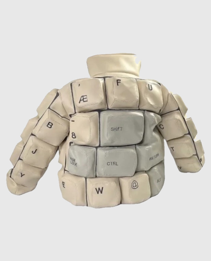 Keyboard Beige Puffer Jacket