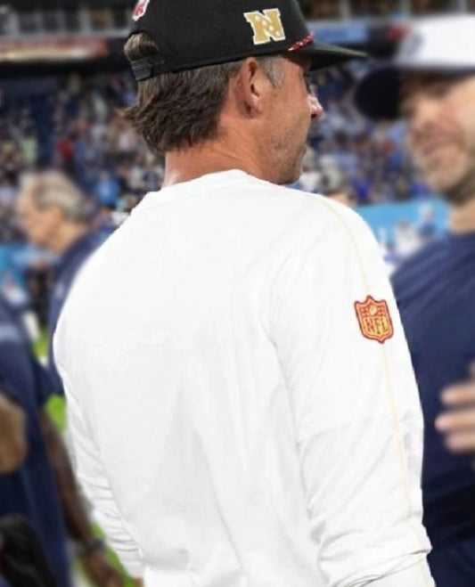 Kyle Shanahan 49ers Long Sleeves White Fleece Shirt