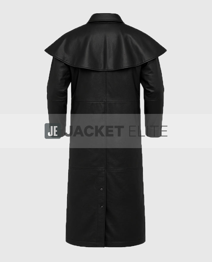 Leather Long Black Duster For Men