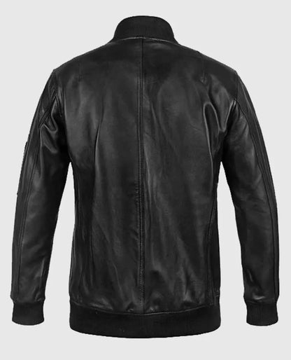 Leather MA-1 Bomber Jacket for Men