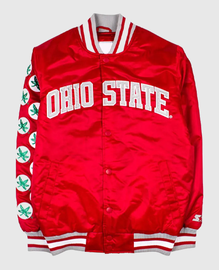 Lebron James Ohio State Buckeyes Red Varsity Jacket
