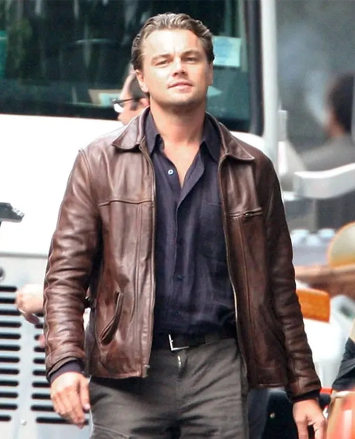 Leonardo DiCaprio Inception Brown Leather Jacket