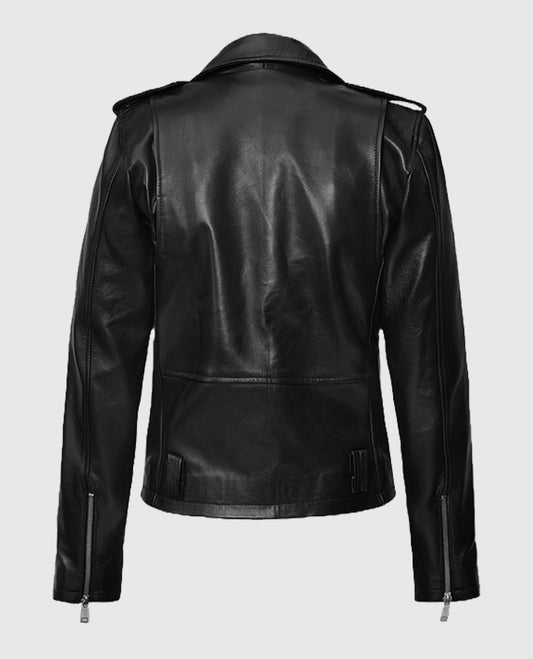 Lucy Hale Biker Leather Black Jacket