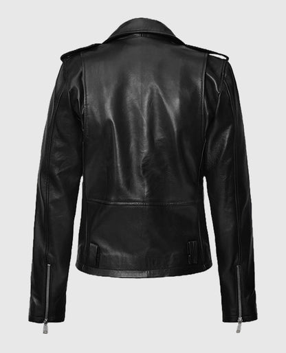 Lucy Hale Biker Leather Black Jacket