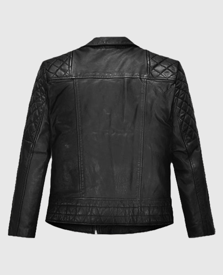 Lucy Hale Black Biker Leather Jacket