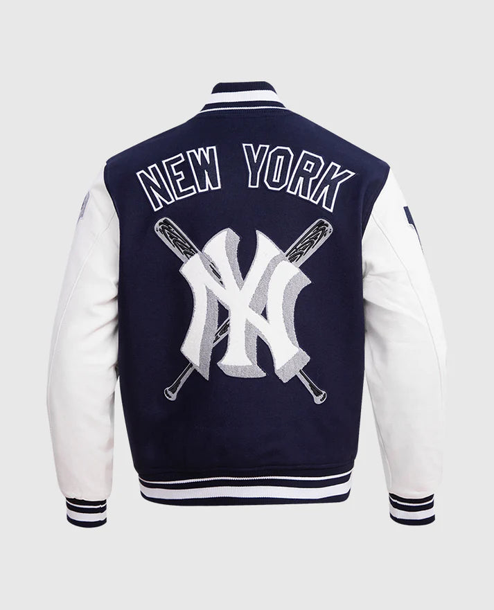 MLB New York Yankees Men's Blue Varsity Letterman Jacket