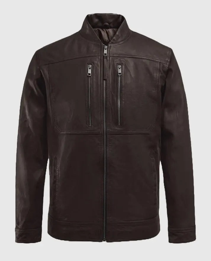 Men's Biker Brown Thunder Storm Leather Jacket