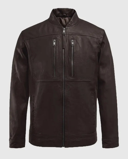 Men's Biker Brown Thunder Storm Leather Jacket