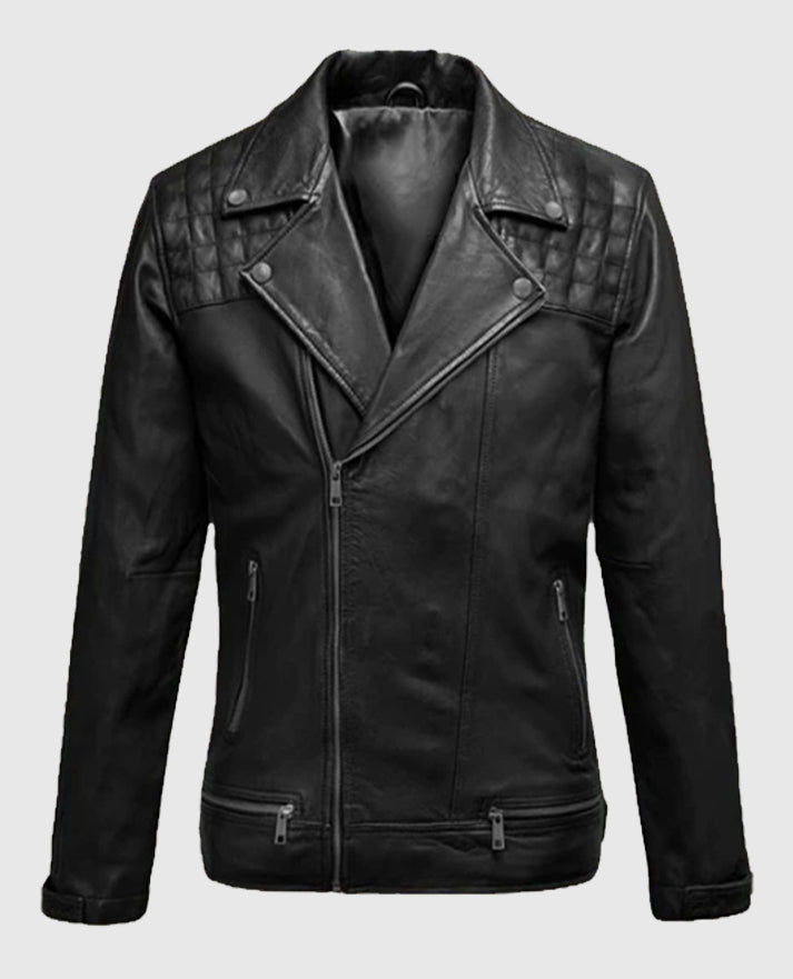 Men's Biker Ironwood Black Leather Jacket