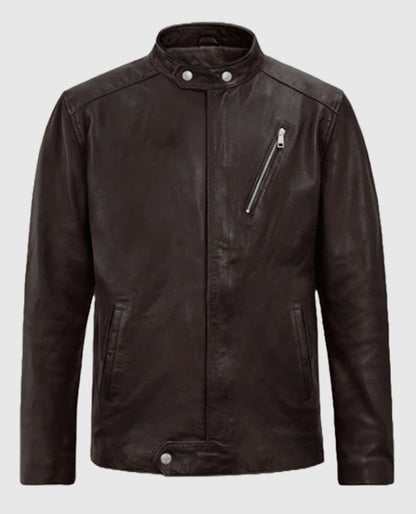 Men’s Biker Motorad Leather Brown Jacket