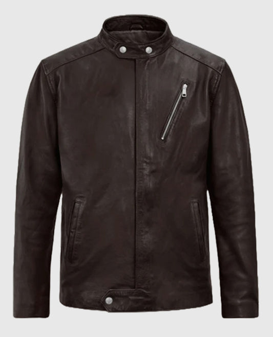 Men’s Biker Motorad Leather Brown Jacket