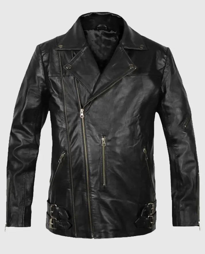 Men's Black Biker Leather Jacket