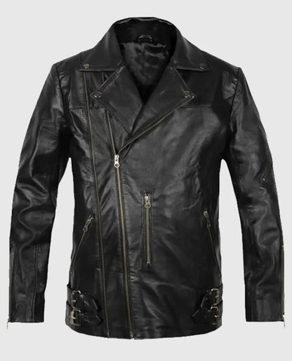 Men's Black Biker Leather Jacket