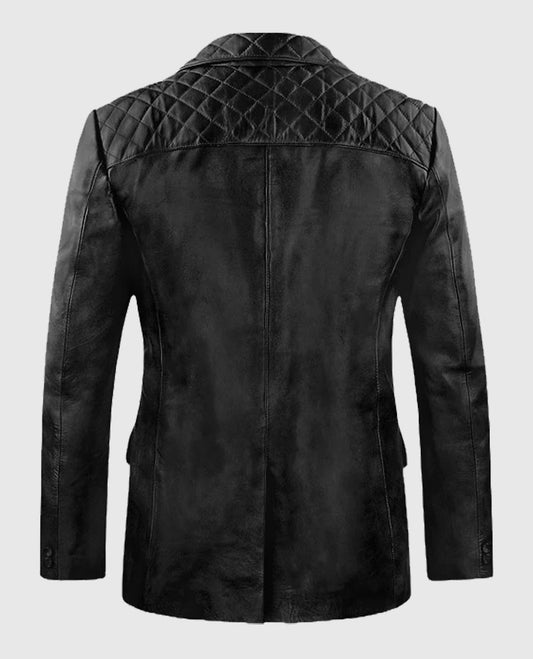 Men's Black Harper Leather Blazer