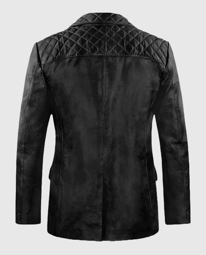 Men's Black Harper Leather Blazer