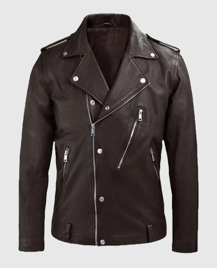Men's Brown Beast Leather Biker Jacket
