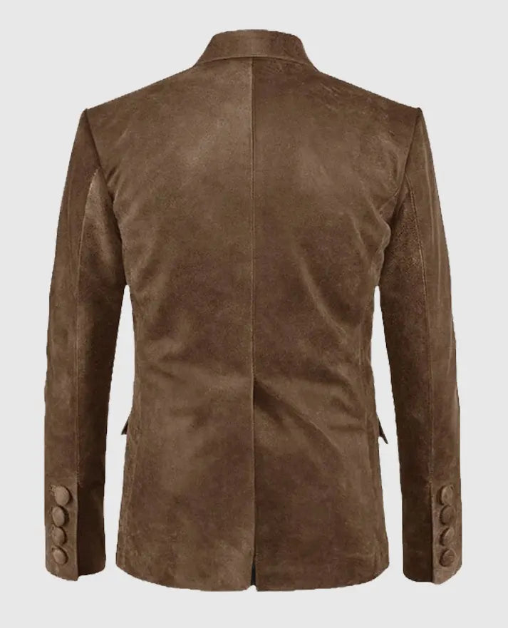 Men's Brown Quaint Leather Blazer