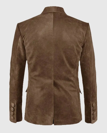 Men's Brown Quaint Leather Blazer