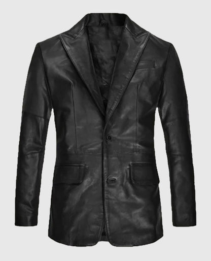Men's Catwalk Black Leather Blazer