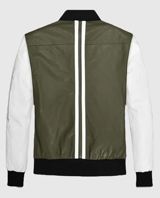 Men's Coach Green Varsity Leather Jacket