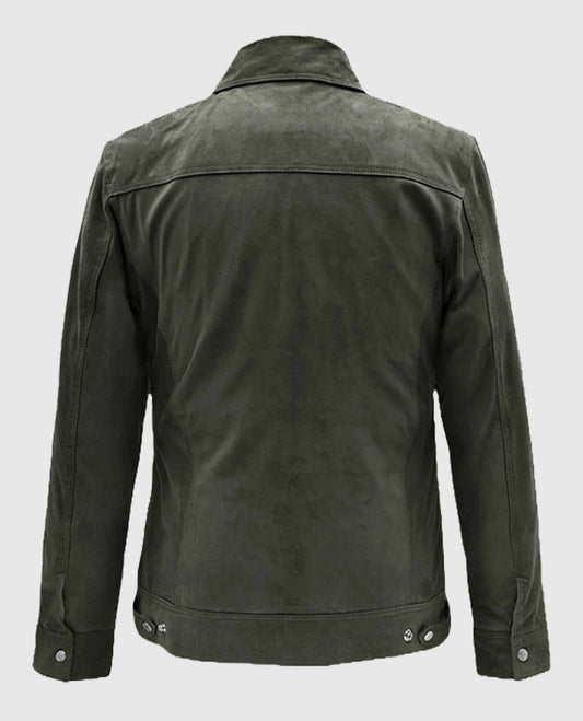 Men's Frodo Green Leather Jacket